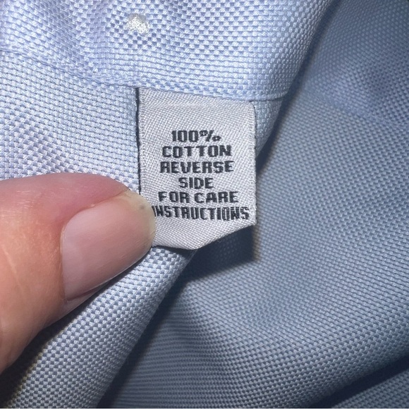 SID MASHBURN Mens DRESS SHIRT BLUE Pinpoint Cotton Chest Size 48" - Picture 11 of 11